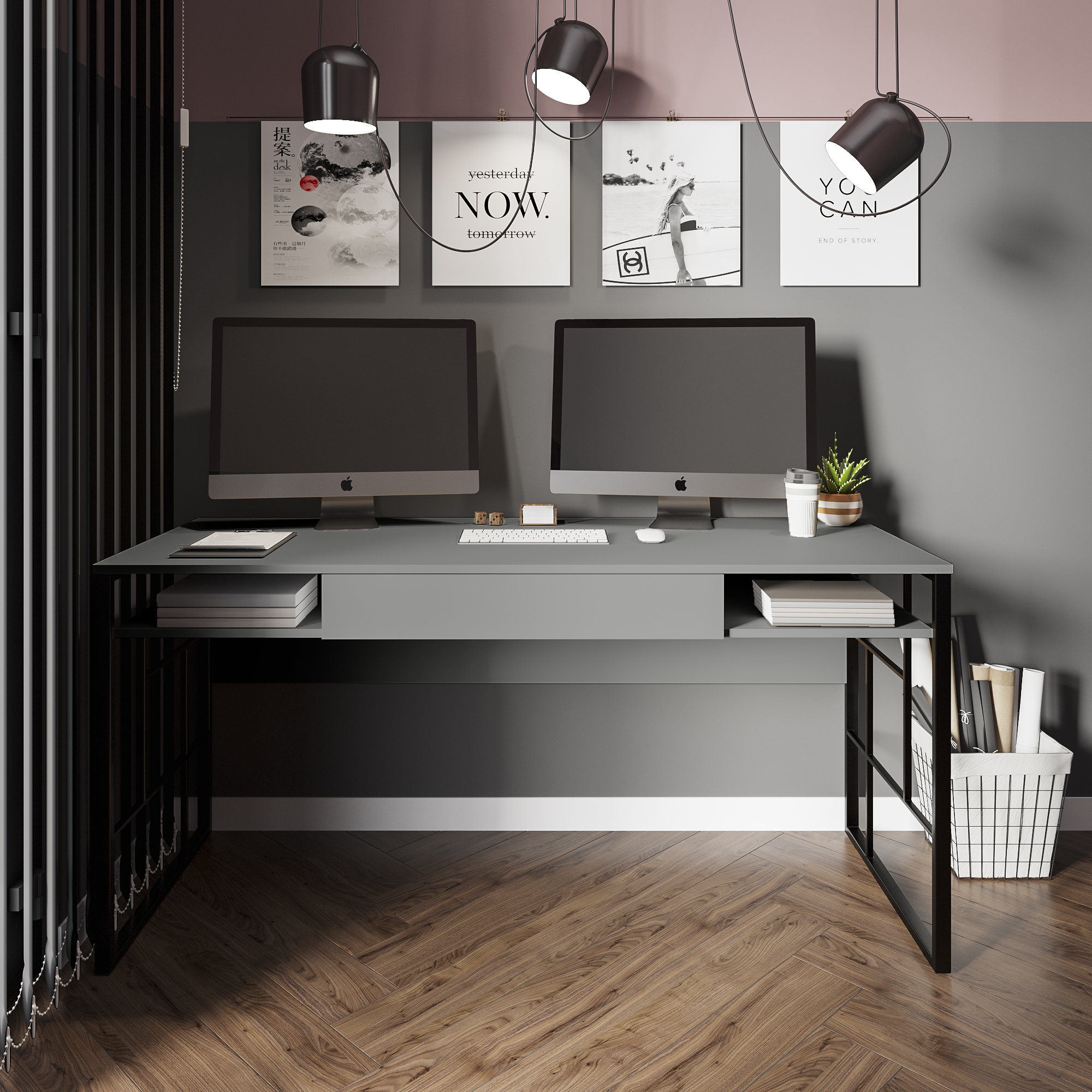 Письменный стол Кассия 1,2 серый