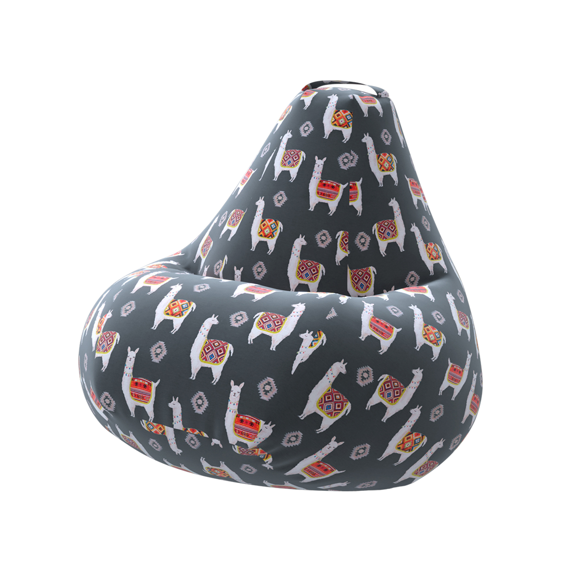 Dreambag кресло-мешок ламы XL (классический наполнитель) серый жаккард