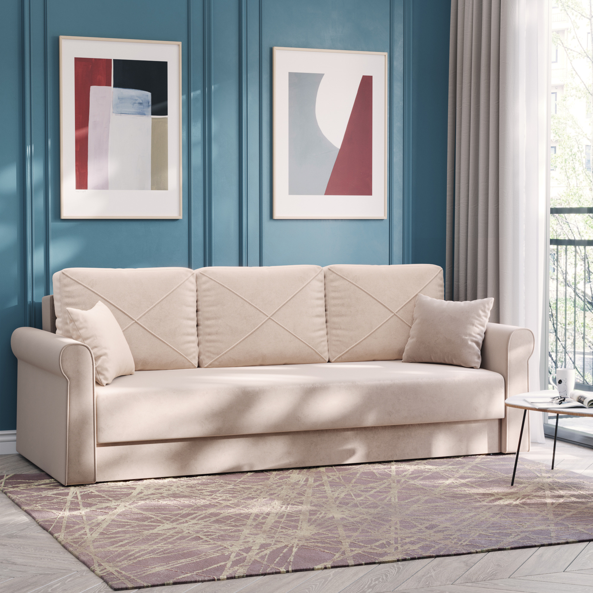Плед на диван в гостиную в современном стиле